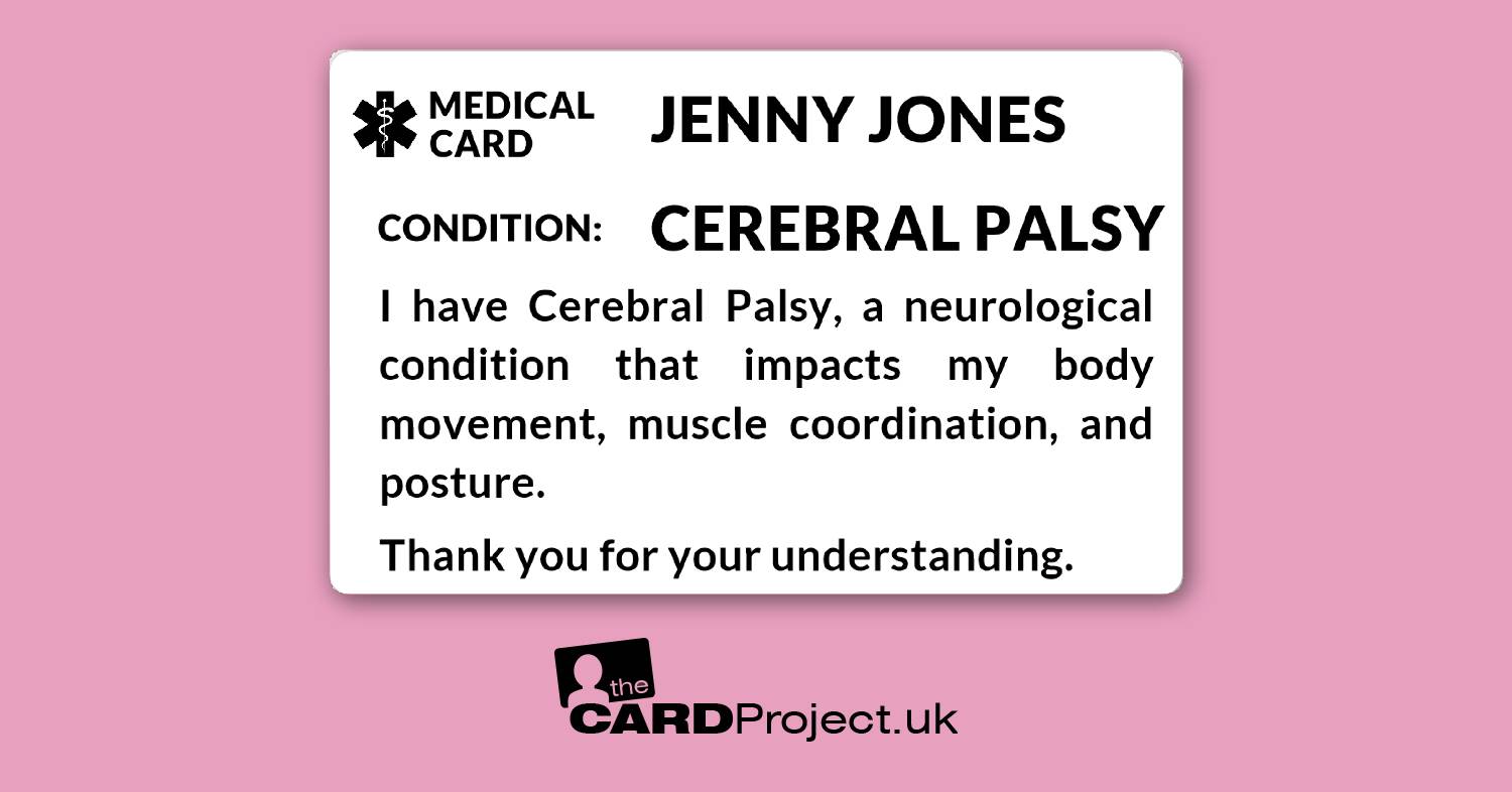 Cerebral Palsy Mono Medical ID Card  (FRONT)